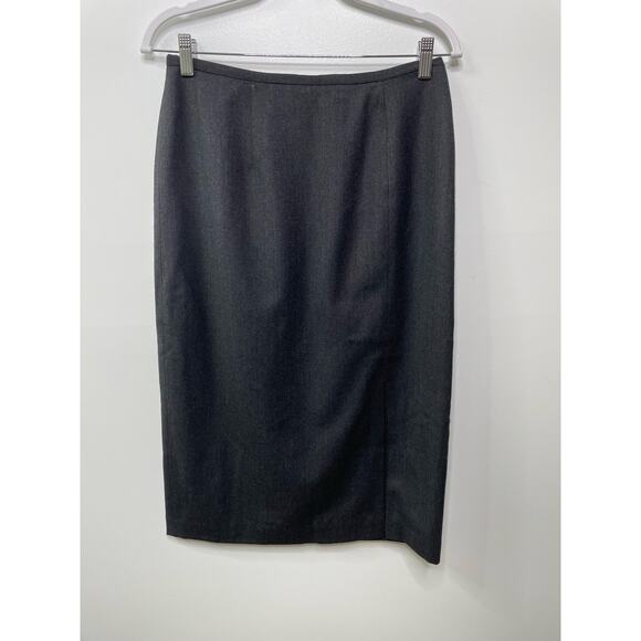 Valerie Steven’s Stretch High Waisted Front Slit Pencil Skirt Gray Women's Sz 10 - Picture 2 of 12